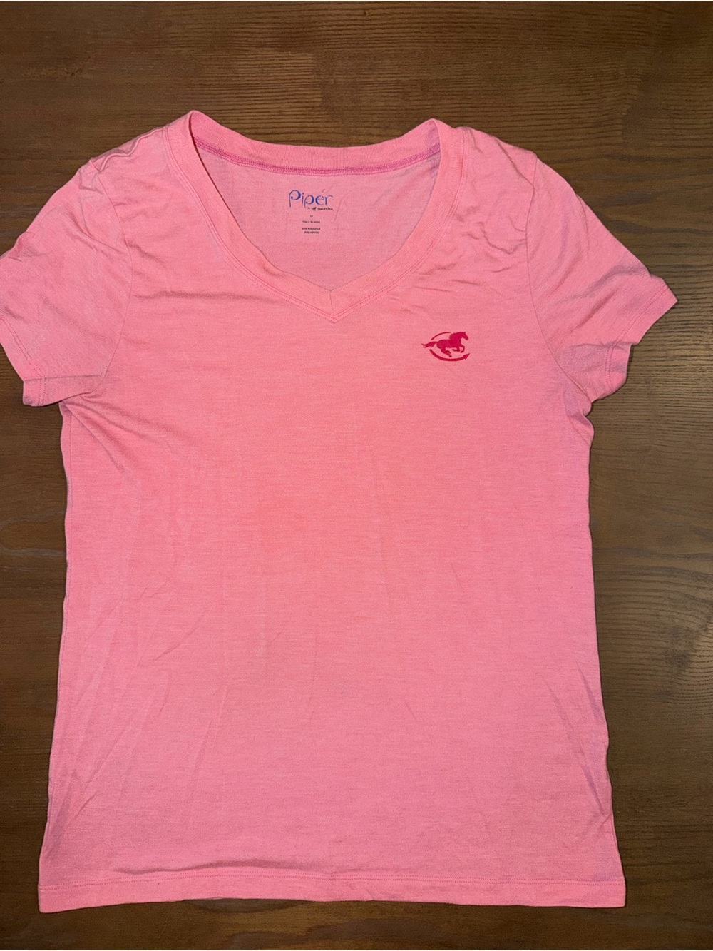 Piper Women's Pink V-Neck Short Sleeve Tee